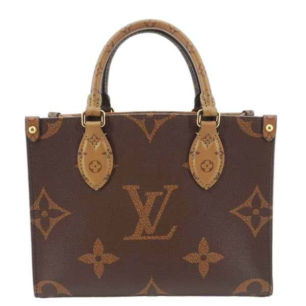 LOUIS VUITTON Onthego PM Giant Monogram Reverse Canvas Shoulder Bag Brown