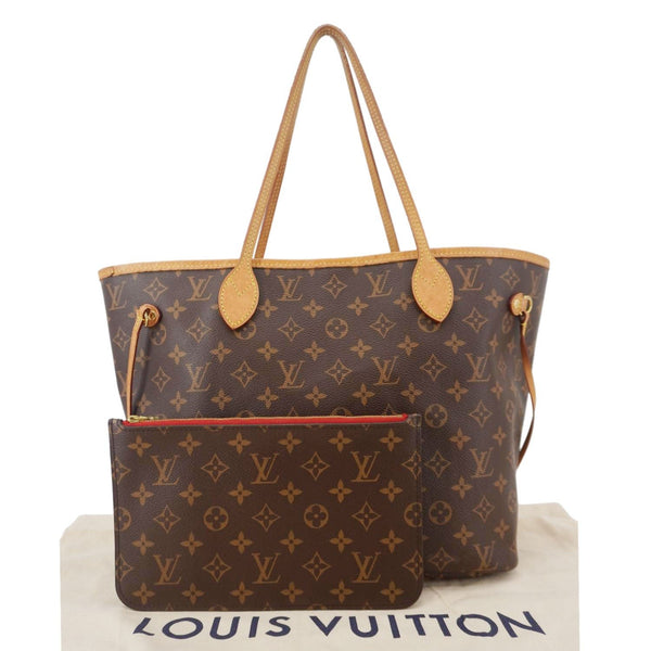 LOUIS VUITTON Neverfull MM Monogram Canvas Shoulder Bag Brown