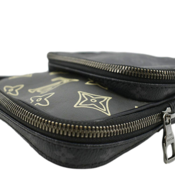 LOUIS VUITTON Avenue Sling Patchwork Monogram Eclipse Crossbody Bag Grey