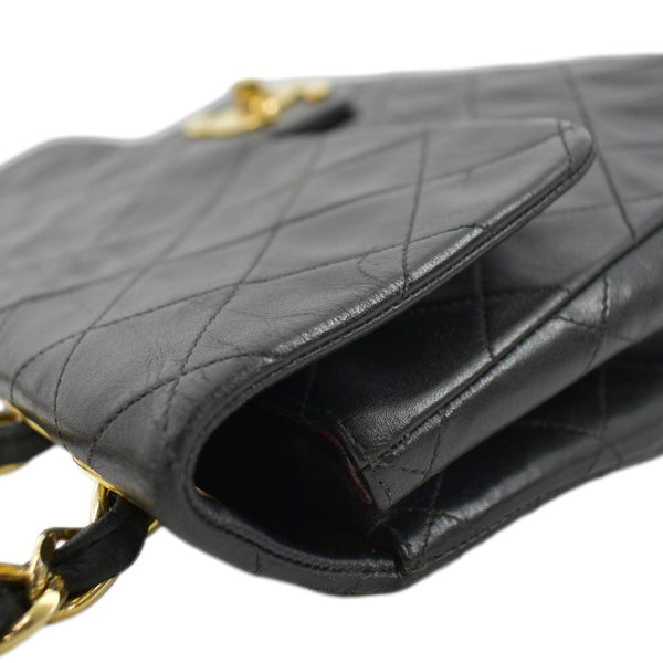 CHANEL Maxi Vintage Flap Quilted Leather Shoulder Bag Black
