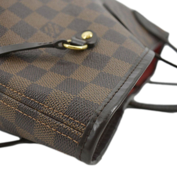 LOUIS VUITTON Neverfull MM Damier Ebene Shoulder Bag Brown
