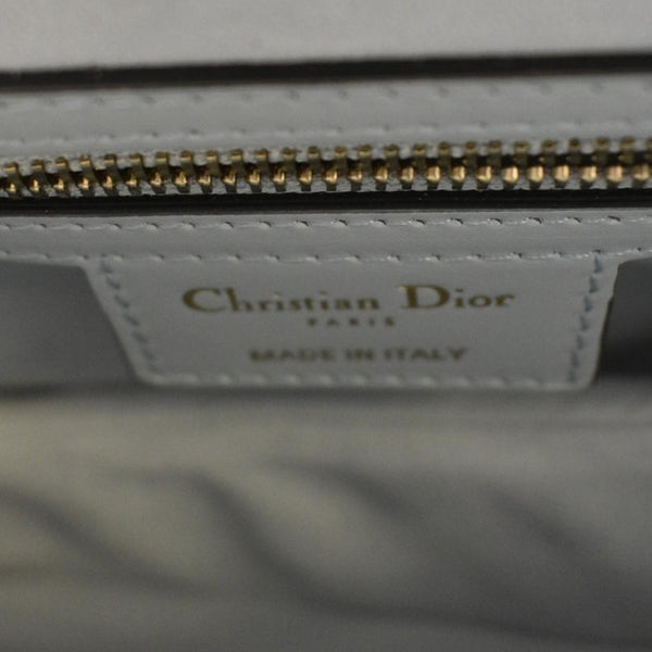 CHRISTIAN DIOR Saddle Smooth Calfskin Leather Satchel Shoulder Bag Placid Blue