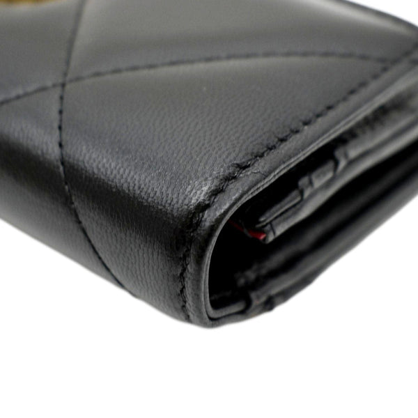 CHANEL 19 Quilted Leather Long Flap Wallet Black