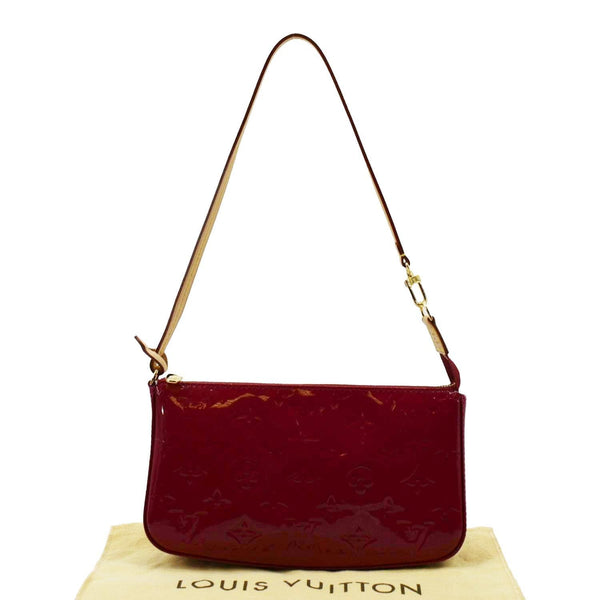 LOUIS VUITTON Pochette Accessoires Monogram Vernis Pouch Bag Red
