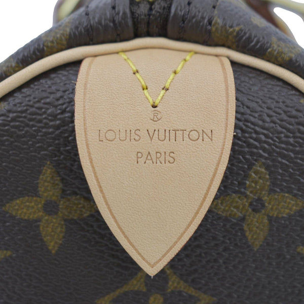 LOUIS VUITTON Speedy 25 Monogram Canvas Satchel Bag Brown