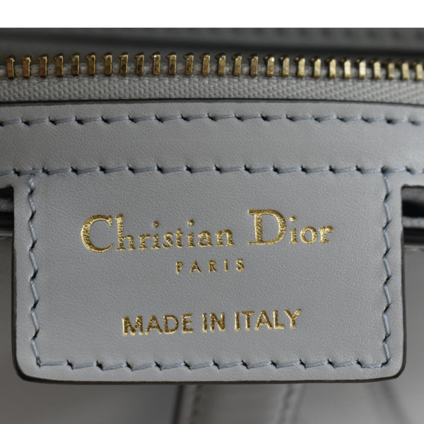 CHRISTIAN DIOR Saddle Smooth Calfskin Leather Satchel Shoulder Bag Placid Blue