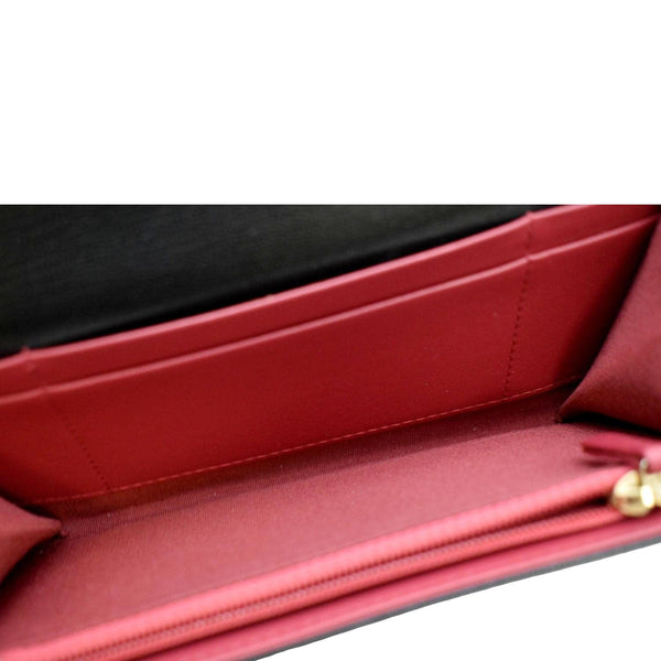 CHANEL 19 Quilted Leather Long Flap Wallet Black