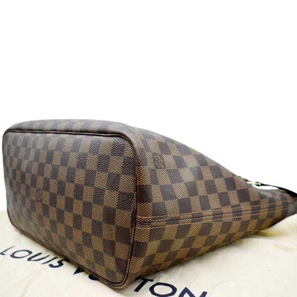 LOUIS VUITTON Neverfull MM Damier Ebene Tote Bag Rose Ballerine