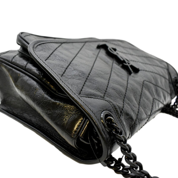 YVES SAINT LAURENT Niki Medium Leather Shoulder Bag Black