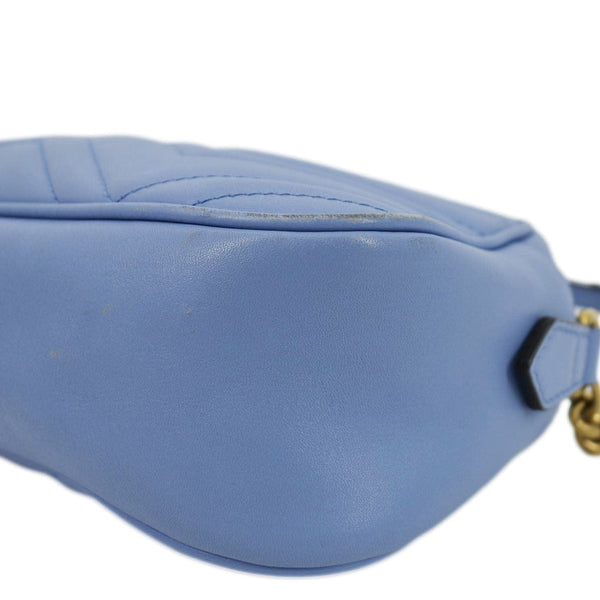 GUCCI GG Marmont Matelasse Leather Crossbody Bag Light Blue 447632