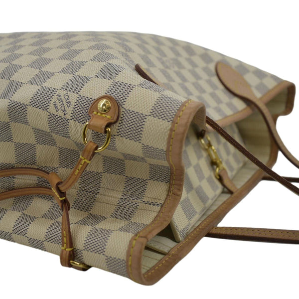 LOUIS VUITTON Neverfull MM Damier Azur Shoulder Bag close view