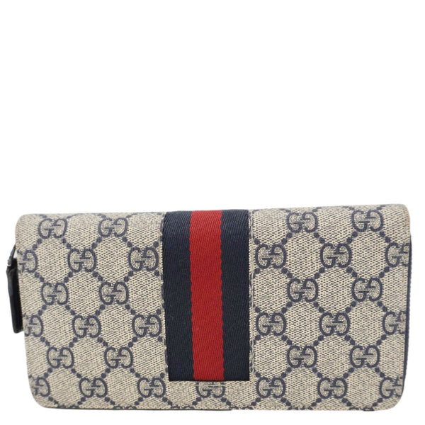 GUCCI GG Supreme Canvas Zip Around Wallet White 408831