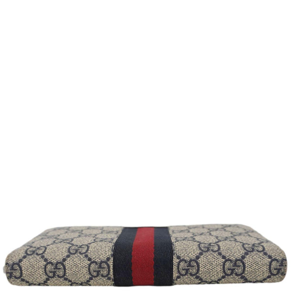 GUCCI GG Supreme Canvas Zip Around Wallet White 408831