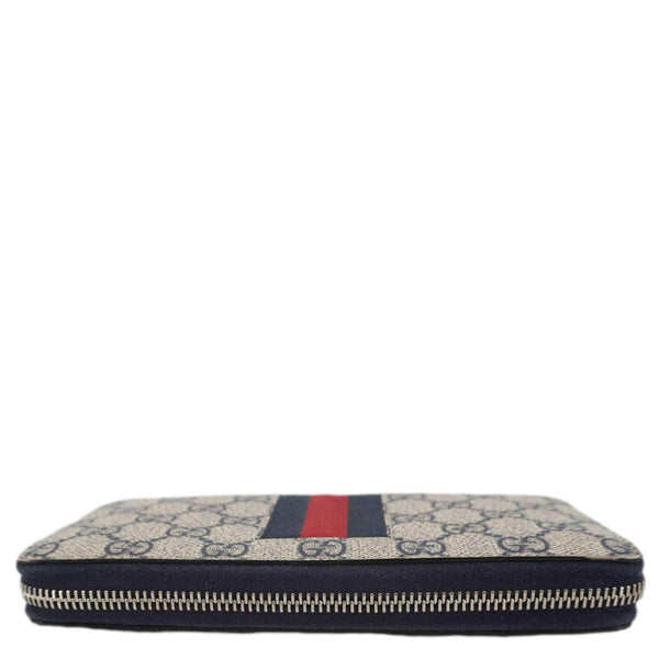 GUCCI GG Supreme Canvas Zip Around Wallet White 408831