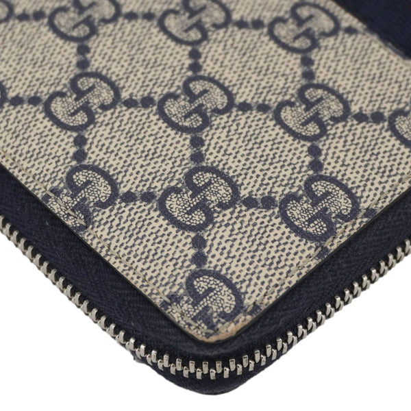 GUCCI GG Supreme Canvas Zip Around Wallet White 408831