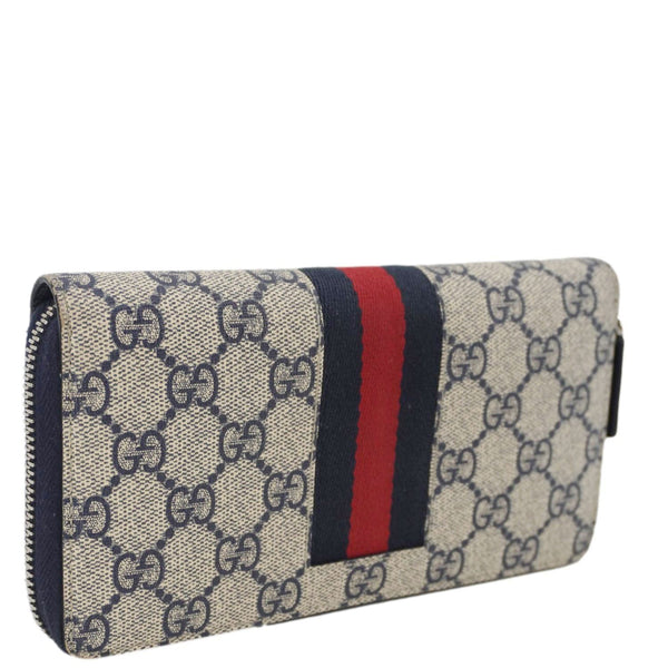 GUCCI GG Supreme Canvas Zip Around Wallet White 408831