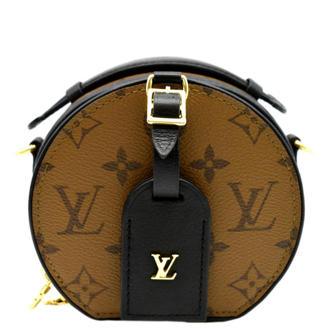 LOUIS VUITTON  Boite Chapeau Mini Reverse Monogram Canvas Shoulder Bag Brown