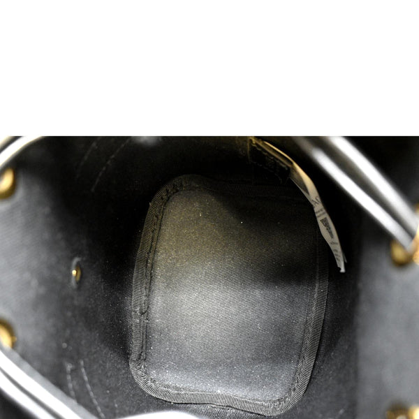 VERSACE La Greca Signature Mini Coated Canvas Bucket Shoulder Bag Black