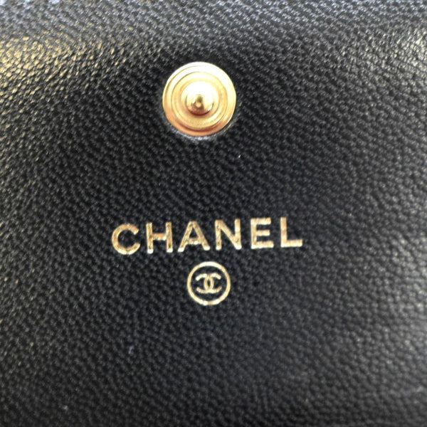 CHANEL 19 Quilted Leather Long Flap Wallet Black