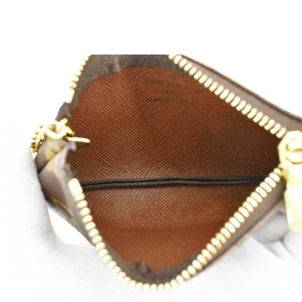 LOUIS VUITTON Pochette Key Cles Monogram Canvas Coin Case Brown