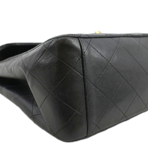 CHANEL Maxi Vintage Flap Quilted Leather Shoulder Bag Black