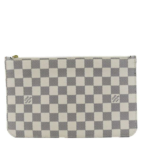 LOUIS VUITTON Neverfull GM Damier Azur Pochette Wristlet Pouch White