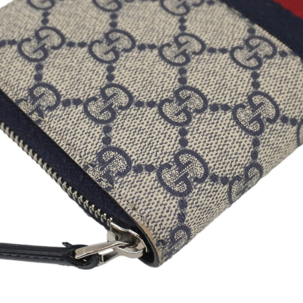 GUCCI GG Supreme Canvas Zip Around Wallet White 408831