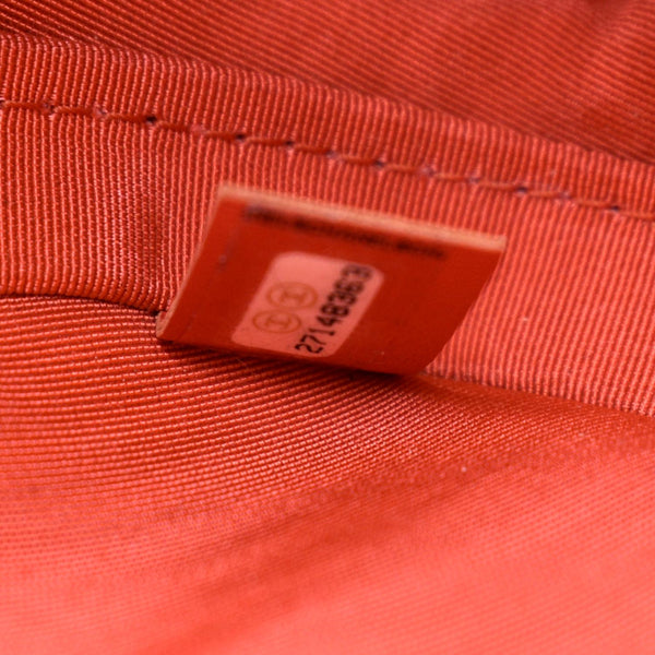 CHANEL Crumpled Calfskin Vanity Case Crossbody Bag Red