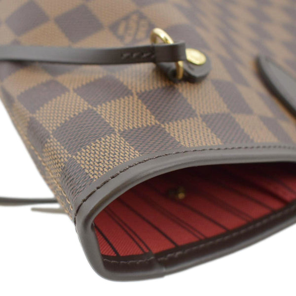 LOUIS VUITTON Neverfull MM Damier Ebene Shoulder Bag Brown