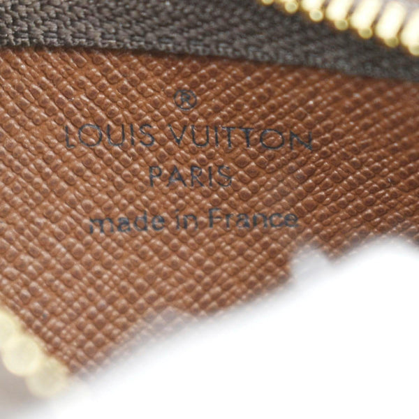 LOUIS VUITTON Pochette Key Cles Monogram Canvas Coin Case Brown