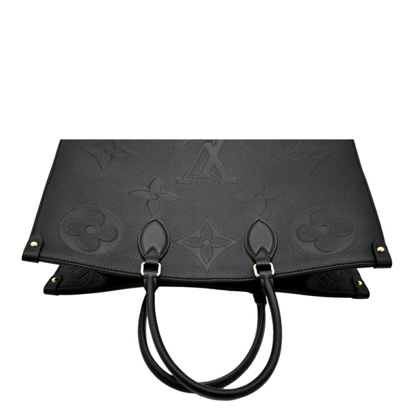 LOUIS VUITTON Onthego GM Monogram Empreinte Leather Tote Bag Black