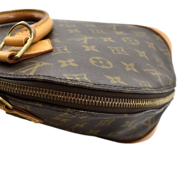 LOUIS VUITTON Alma Monogram Canvas Satchel Crossbody Bag Brown
