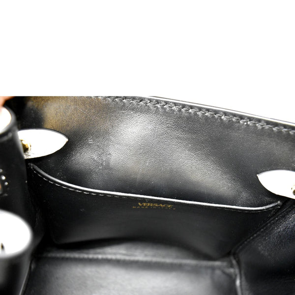 VERSACE La Medusa Leather Top Handle Shoulder Bag White