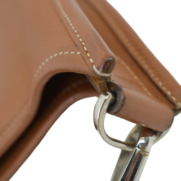 HERMES Evelyne PM III Clemence Leather Crossbody Bag Tan
