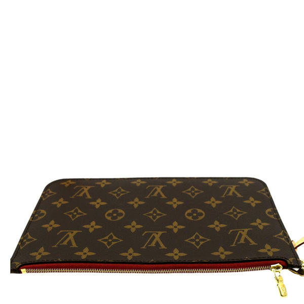 LOUIS VUITTON Neverfull Monogram Canvas Pochette Wristlet Pouch Cerise