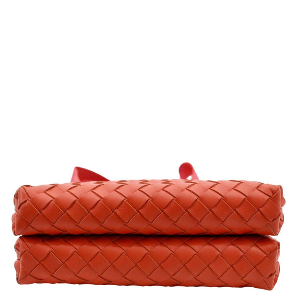 BOTTEGA VENETA Intrecciato Leather Crossbody Messenger Bag Red