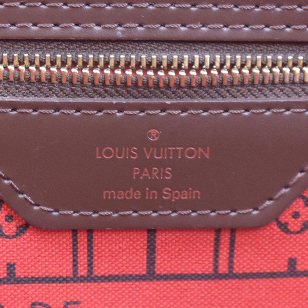 LOUIS VUITTON Neverfull MM Damier Ebene Shoulder Bag Brown
