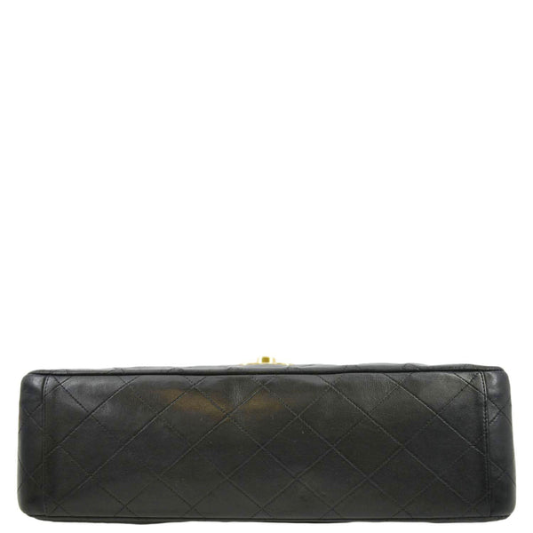 CHANEL Maxi Vintage Flap Quilted Leather Shoulder Bag Black
