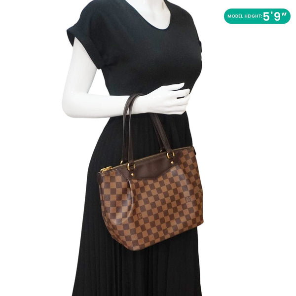 LOUIS VUITTON Westminster PM Damier Ebene Tote Shoulder Bag Brown