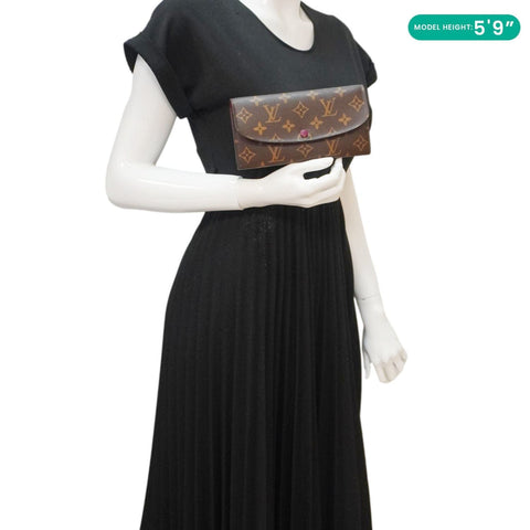 LOUIS VUITTON Emilie Monogram Canvas Wallet Fuchsia