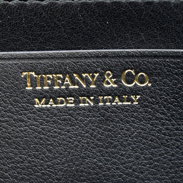 TIFFANY & CO Leather Zip Around Wallet Black