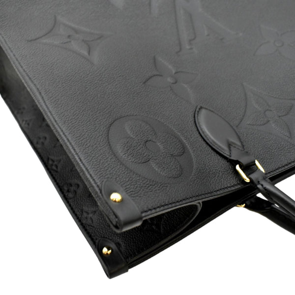 LOUIS VUITTON Onthego GM Monogram Empreinte Leather Tote Bag Black