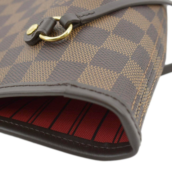 LOUIS VUITTON Neverfull MM Damier Ebene Shoulder Bag Brown