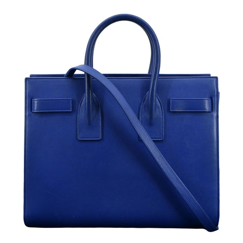YVES SAINT LAURENT Sac de Jour Leather Shoulder Bag Blue