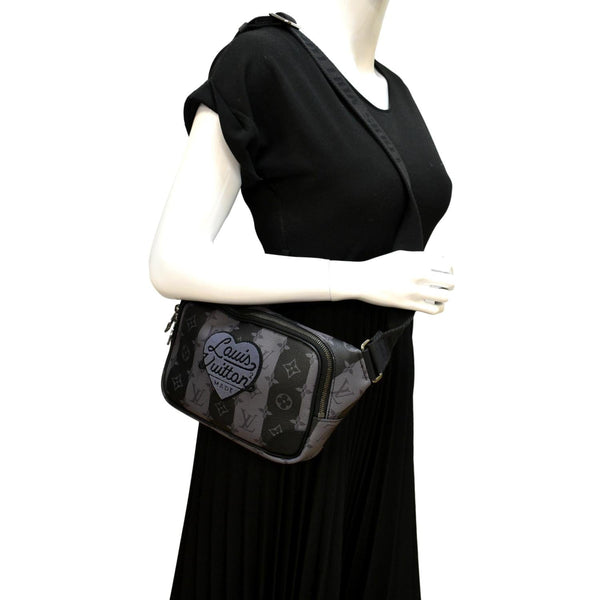 LOUIS VUITTON Modular Sling Monogram Eclipse Shoulder Bag Black