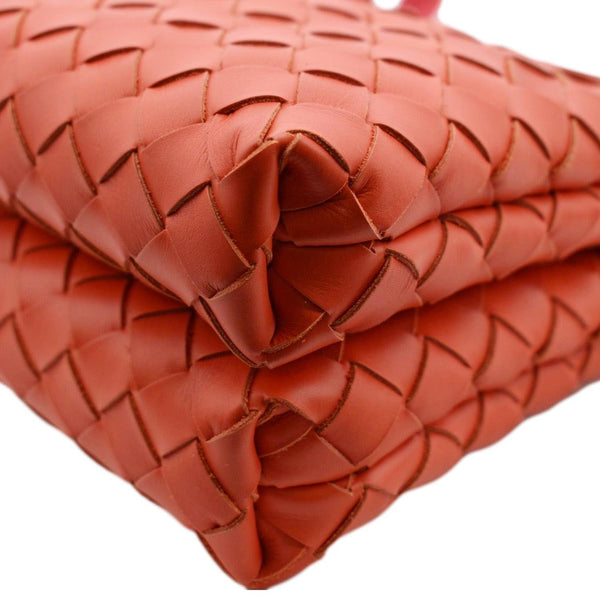 BOTTEGA VENETA Intrecciato Leather Crossbody Messenger Bag Red