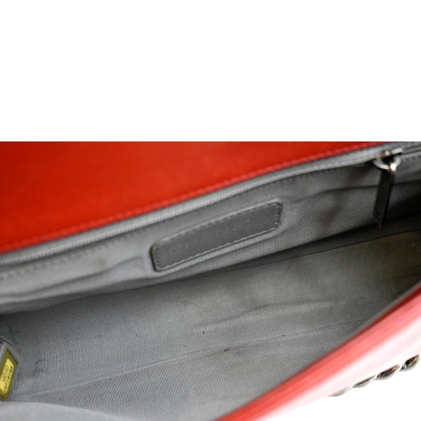 CHANEL Boy Flap with Stingray Leather Shoulder Bag Red - Final Sale