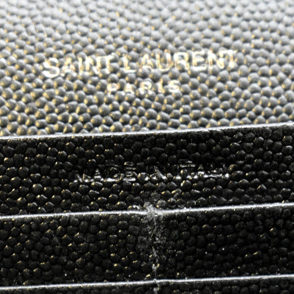 YVES SAINT LAURENT Cassandre Matelasse Chain Wallet Crossbody Bag Black
