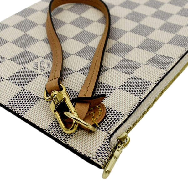 LOUIS VUITTON Neverfull GM Damier Azur Pochette Wristlet Pouch White