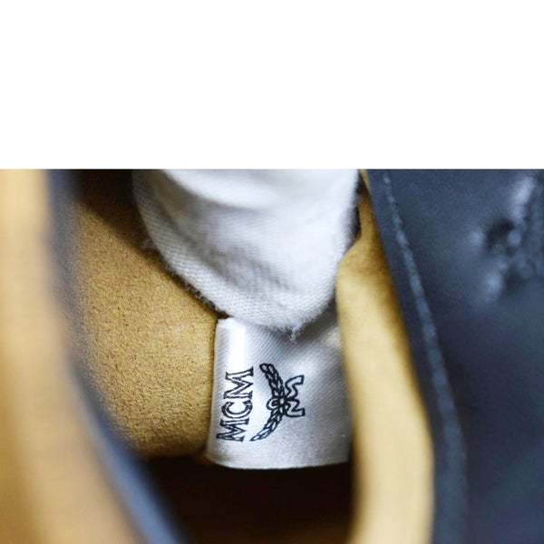 MCM Portuna Visetos Monogram Canvas Crossbody Bag in Cognac Color - Inner